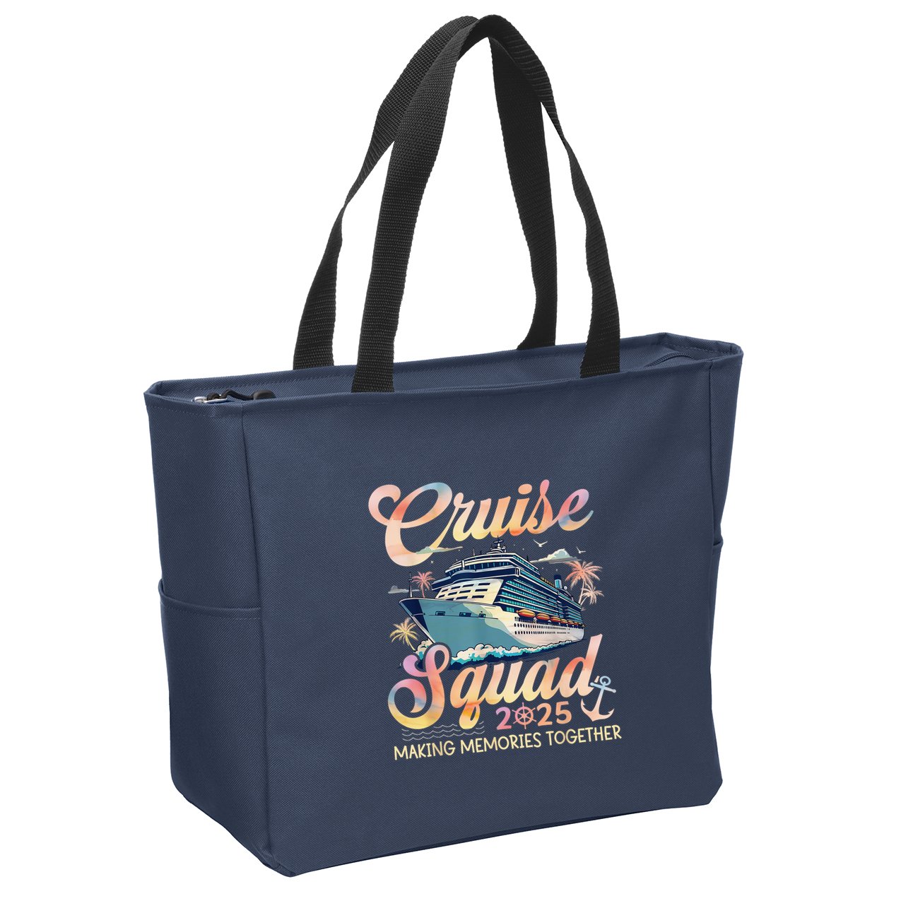 Cruise Squad 2025 Family Group Matching Summer Vacation Zip Tote Bag