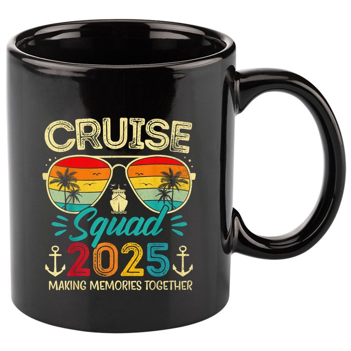 Cruise Squad 2025 Family Group Matching Summer Vacation 11oz C Handle Ceramic Mug