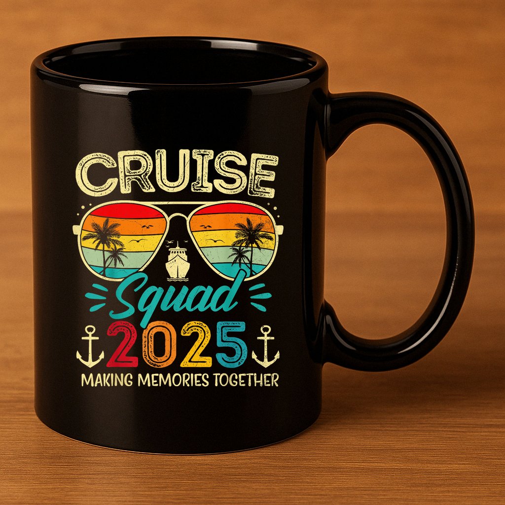 Cruise Squad 2025 Family Group Matching Summer Vacation 11oz C Handle Ceramic Mug