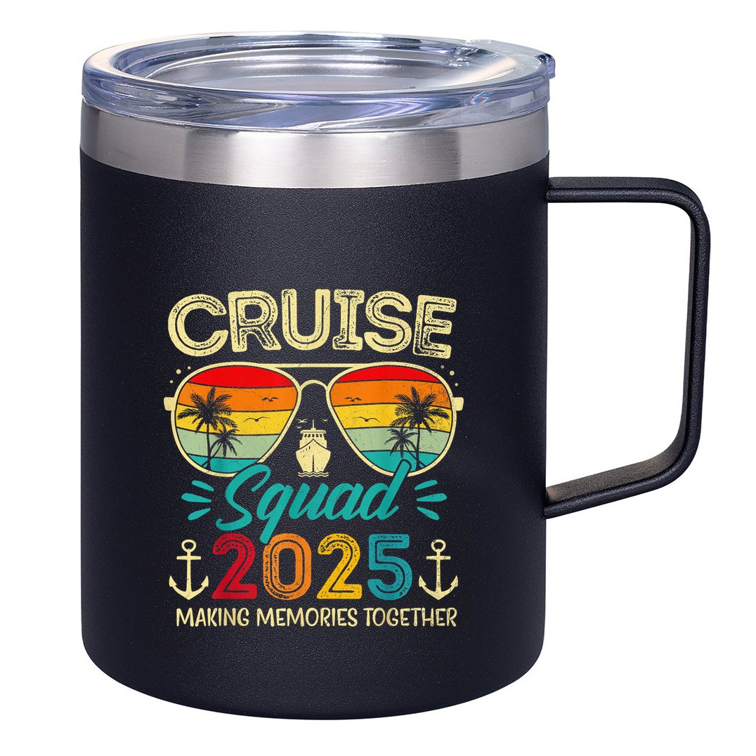 Cruise Squad 2025 Family Group Matching Summer Vacation 12oz Stainless Steel Coffee Mug