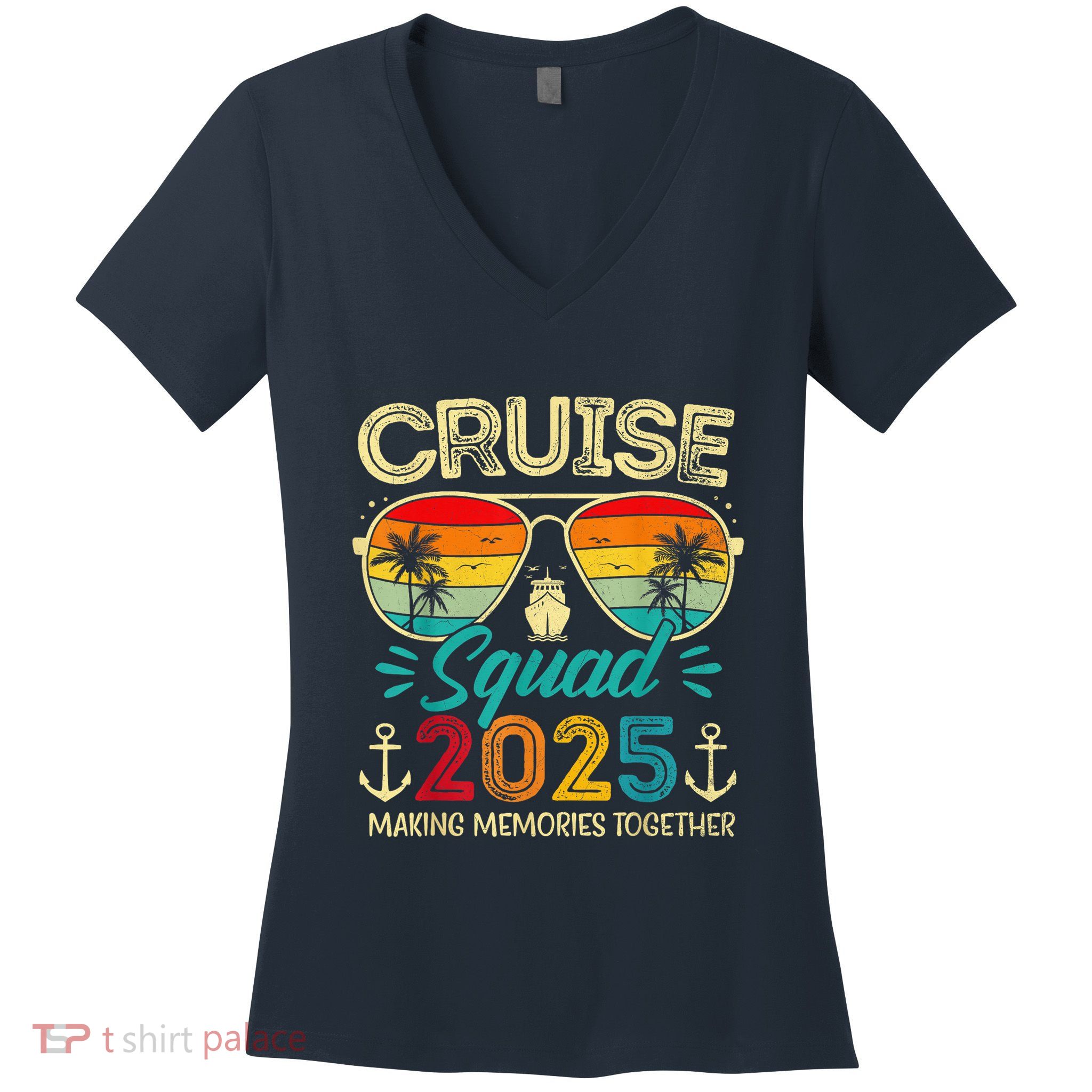 Cruise Squad 2025 Family Group Matching Summer Vacation Women's V-Neck T-Shirt