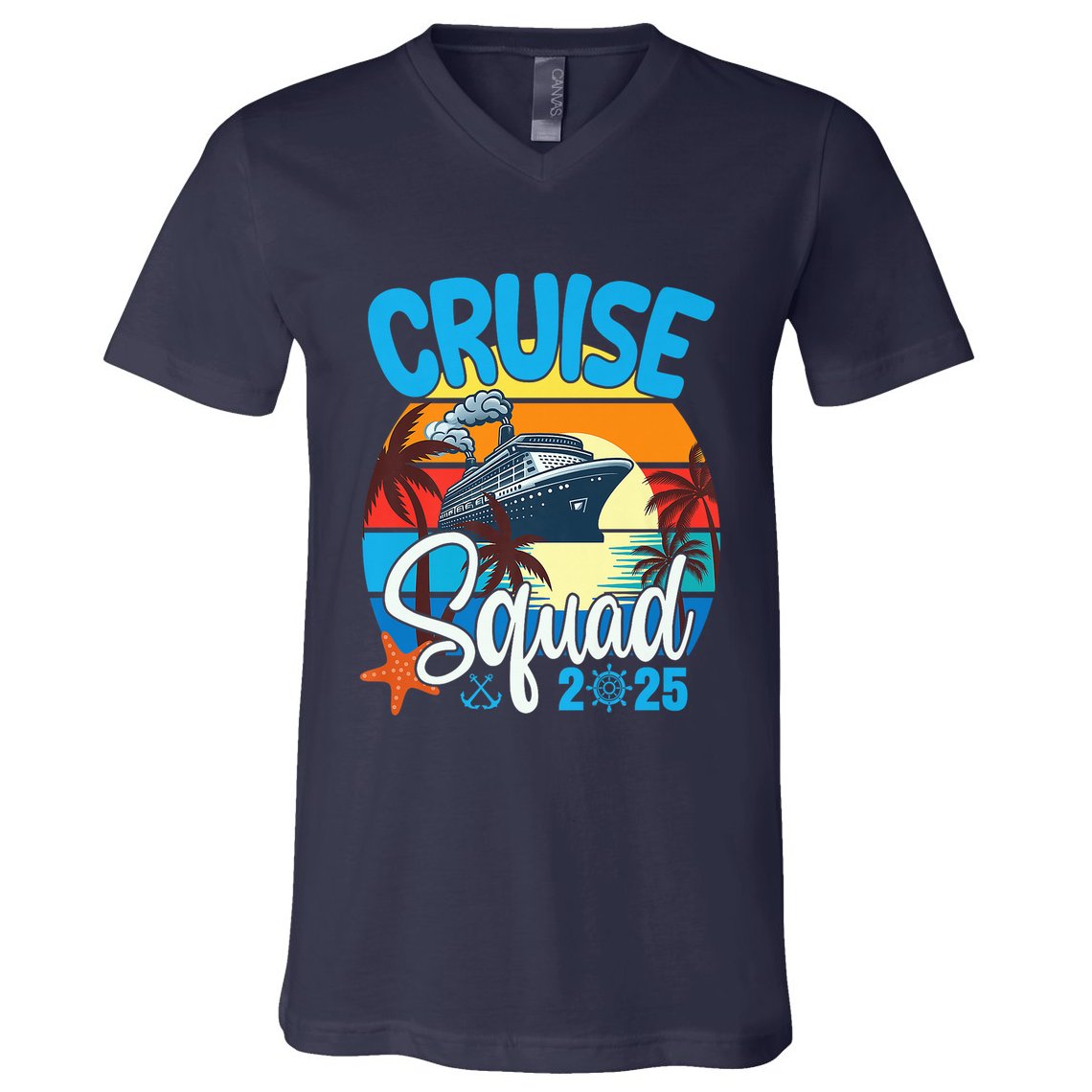 Cruise Squad 2025 Family Vacation Cruise Trip Group Summer V-Neck T-Shirt