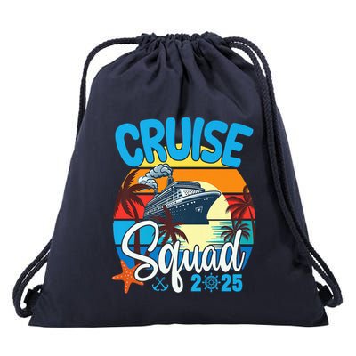 Cruise Squad 2025 Family Vacation Cruise Trip Group Summer Drawstring Bag