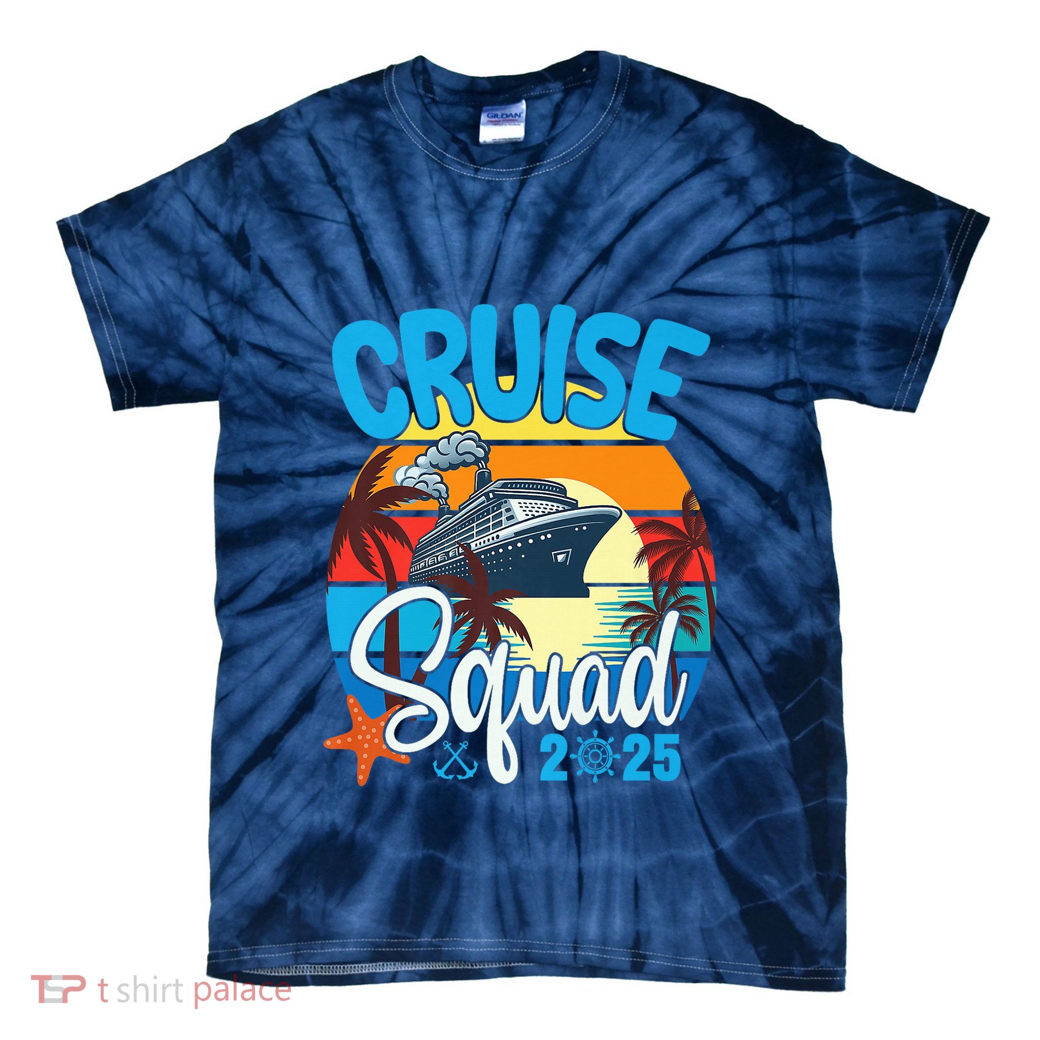 Cruise Squad 2025 Family Vacation Cruise Trip Group Summer Tie-Dye T-Shirt