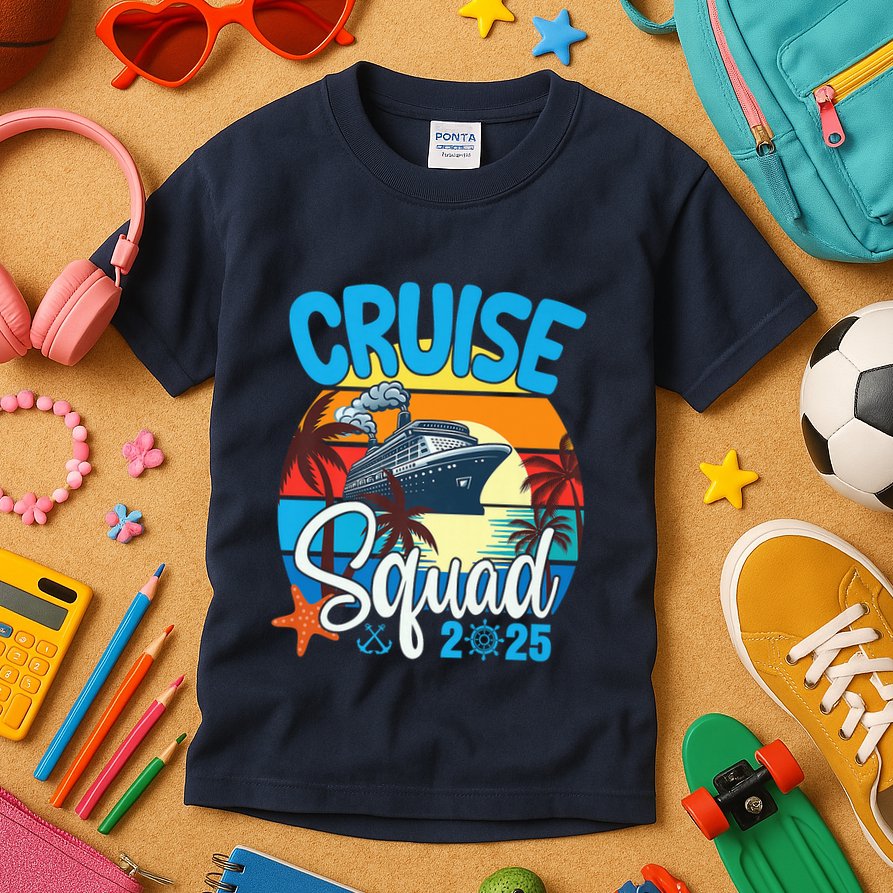 Cruise Squad 2025 Family Vacation Cruise Trip Group Summer Kids T-Shirt