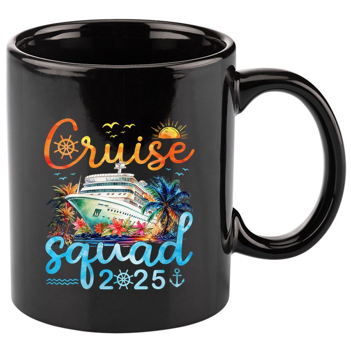 Cruise Squad 2025 Family Vacation Trip Group Matching Cruise 11oz C Handle Ceramic Mug