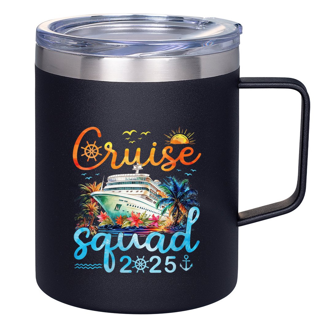 Cruise Squad 2025 Family Vacation Trip Group Matching Cruise 12oz Stainless Steel Coffee Mug