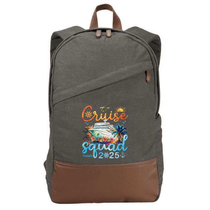 Cruise Squad 2025 Family Vacation Trip Group Matching Cruise Cotton Canvas Backpack