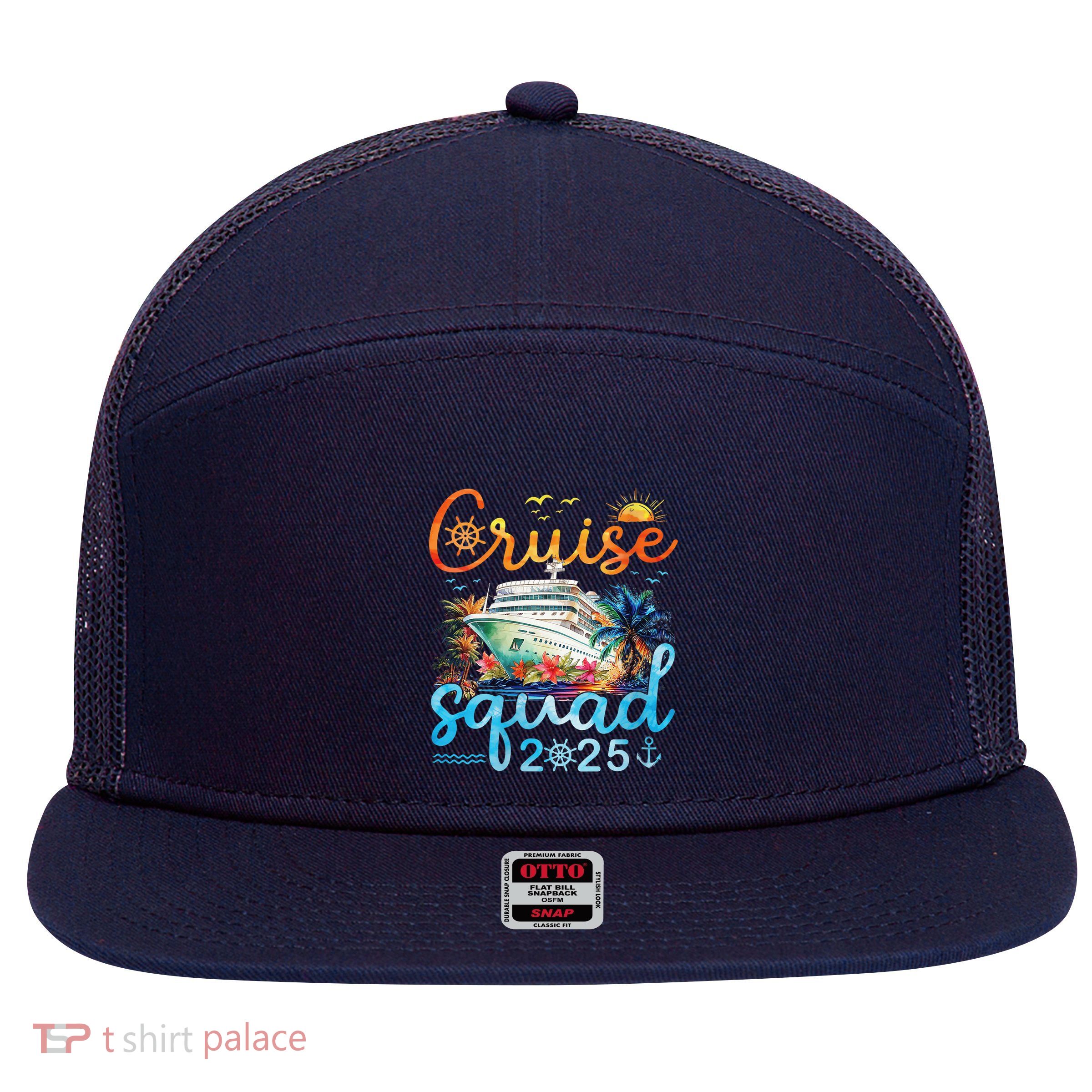 Cruise Squad 2025 Family Vacation Trip Group Matching Cruise 7 Panel Mesh Trucker Snapback Hat