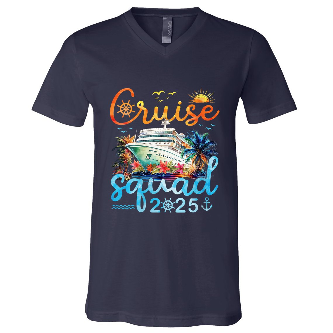 Cruise Squad 2025 Family Vacation Trip Group Matching Cruise V-Neck T-Shirt