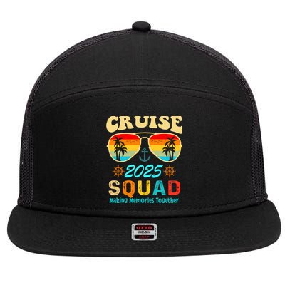 Cruise Squad 2025 Family Friends Vacation Cruising Ship Trip 7 Panel Mesh Trucker Snapback Hat