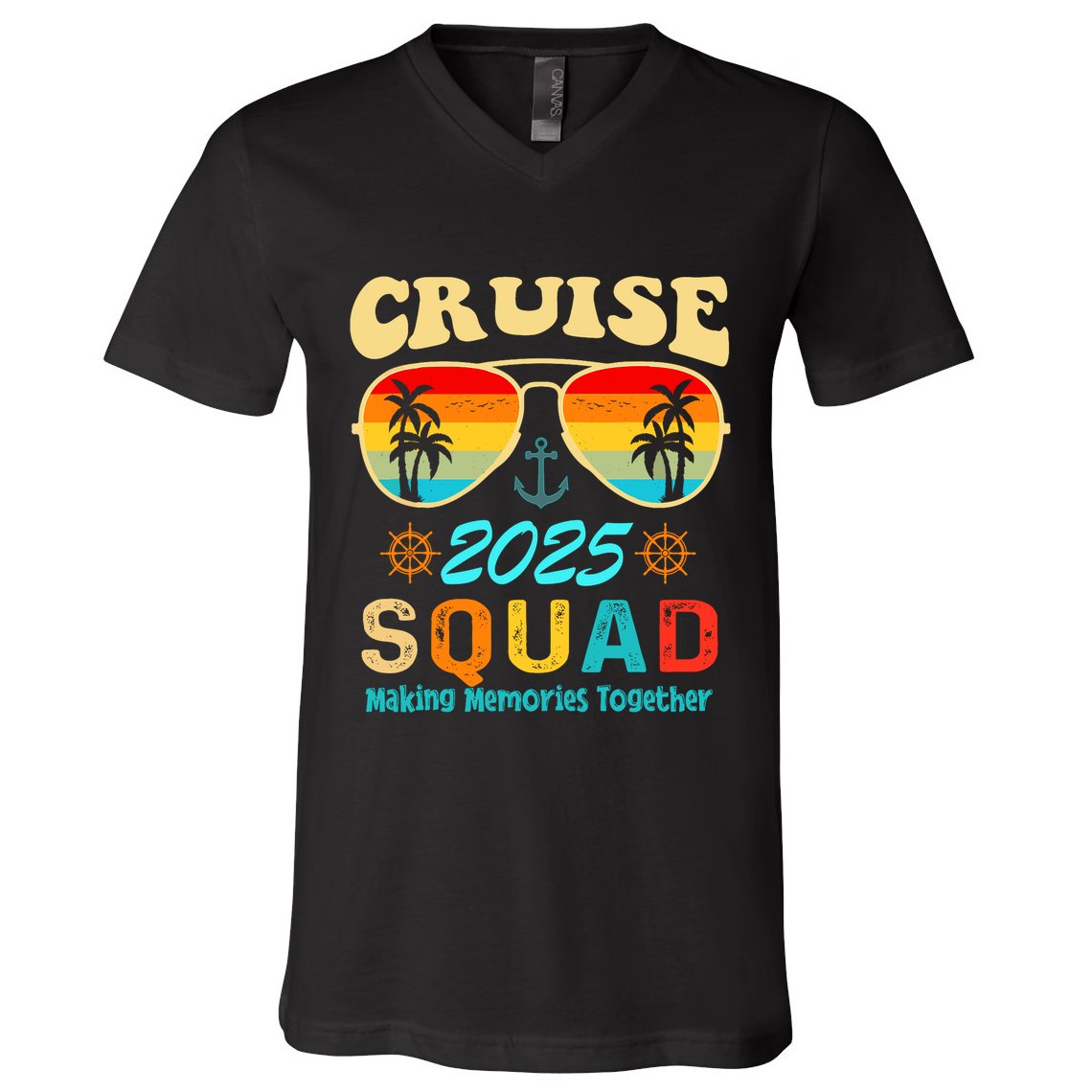 Cruise Squad 2025 Family Friends Vacation Cruising Ship Trip V-Neck T-Shirt