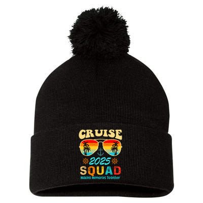 Cruise Squad 2025 Family Friends Vacation Cruising Ship Trip Pom Pom 12in Knit Beanie