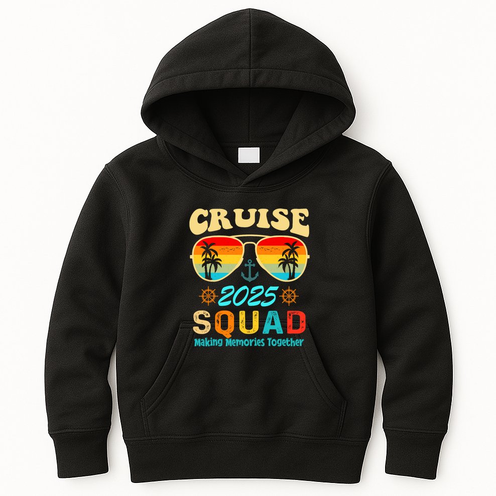 Cruise Squad 2025 Family Friends Vacation Cruising Ship Trip Kids Hoodie