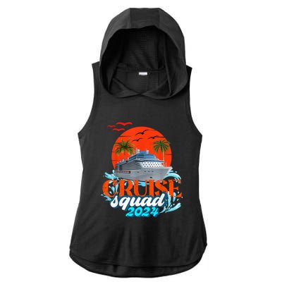 Cruise Squad 2024 Matching Family Group With Anchor Ladies PosiCharge Tri-Blend Wicking Draft Hoodie Tank