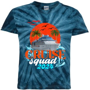 Cruise Squad 2024 Matching Family Group With Anchor Kids Tie-Dye T-Shirt