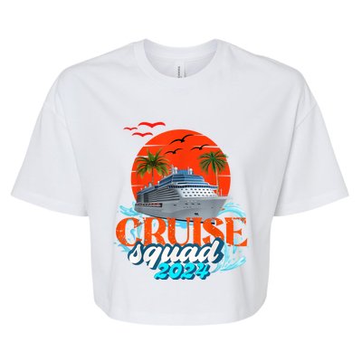 Cruise Squad 2024 Matching Family Group With Anchor Bella+Canvas Jersey Crop Tee