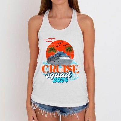 Cruise Squad 2024 Matching Family Group With Anchor Women's Knotted Racerback Tank