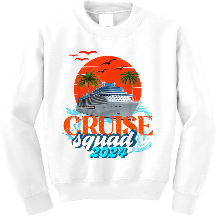 Cruise Squad 2024 Matching Family Group With Anchor Kids Sweatshirt