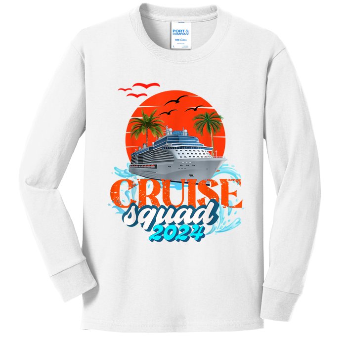 Cruise Squad 2024 Matching Family Group With Anchor Kids Long Sleeve Shirt