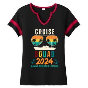 Cruise Squad 2024 Making Memories Together Family Vacation Ladies Halftime Notch Neck Tee