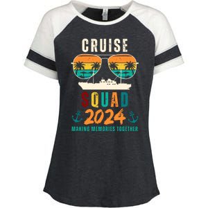 Cruise Squad 2024 Making Memories Together Family Vacation Enza Ladies Jersey Colorblock Tee