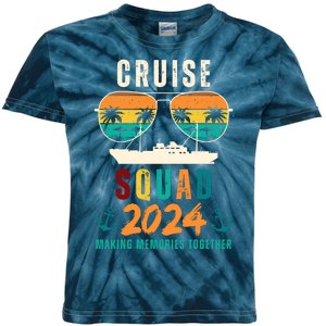 Cruise Squad 2024 Making Memories Together Family Vacation Kids Tie-Dye T-Shirt