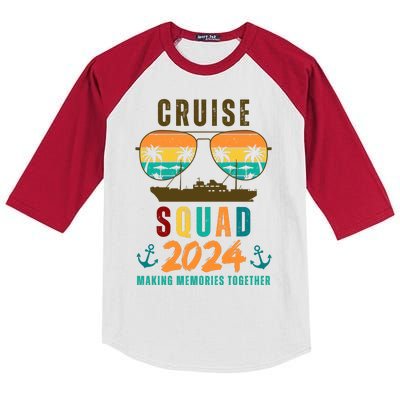 Cruise Squad 2024 Making Memories Together Family Vacation Kids Colorblock Raglan Jersey