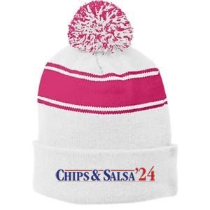 Chips & Salsa 2024 Stripe Pom Pom Beanie