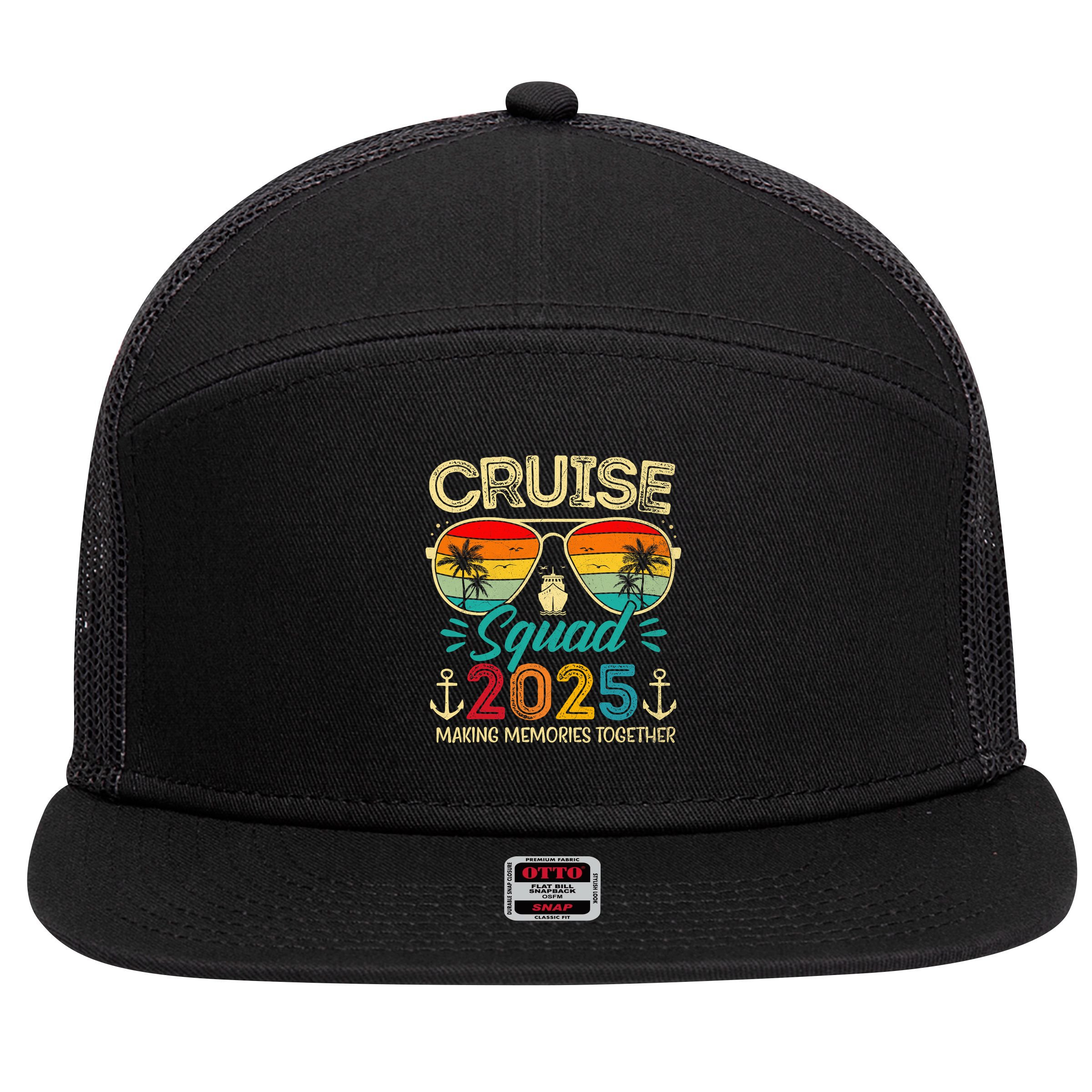 Cruise Squad 2025 Family Group Matching Summer Vacation 7 Panel Mesh Trucker Snapback Hat