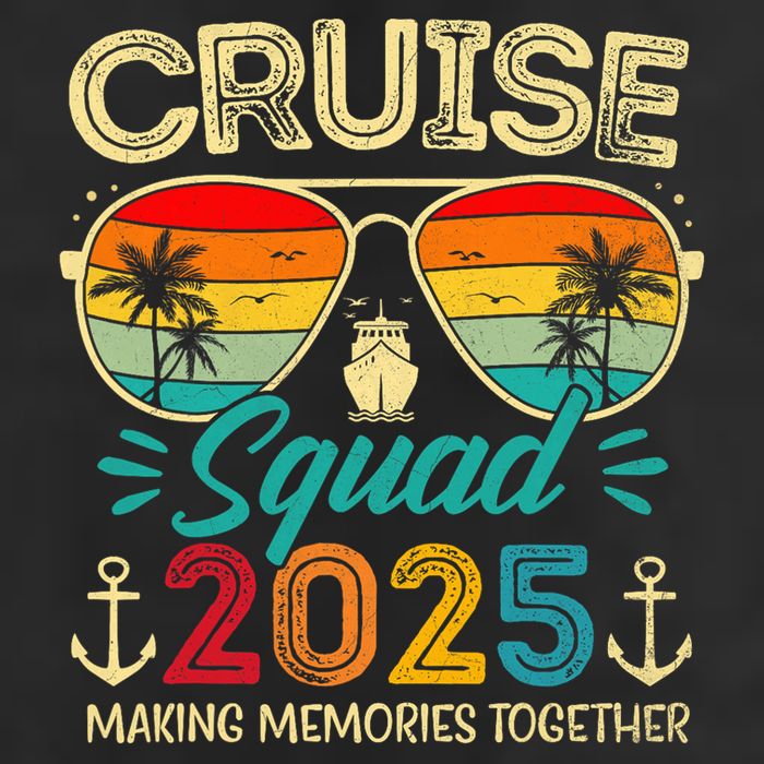 Cruise Squad 2025 Family Group Matching Summer Vacation 7 Panel Mesh Trucker Snapback Hat
