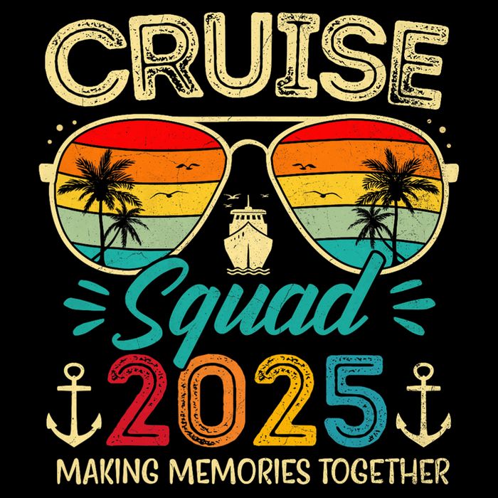 Cruise Squad 2025 Family Group Matching Summer Vacation Cooling Performance Crew T-Shirt