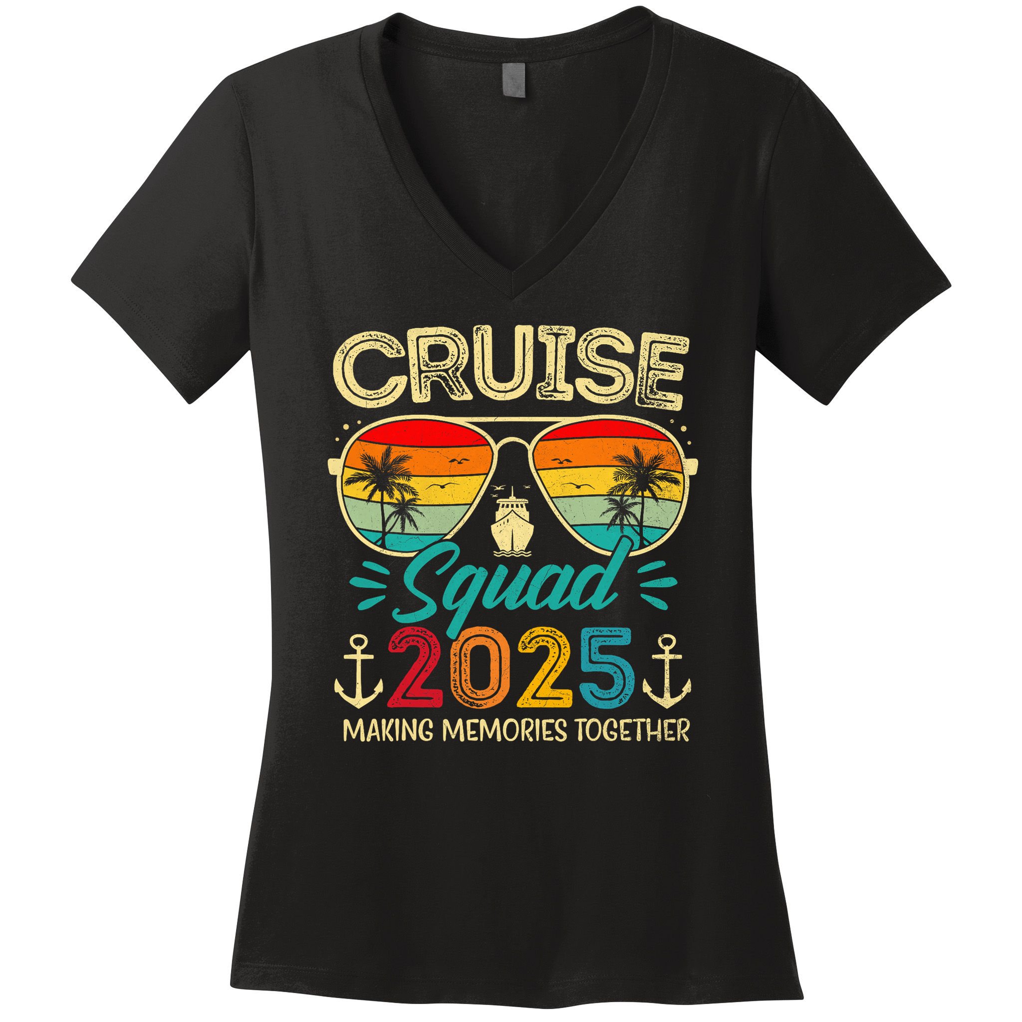 Cruise Squad 2025 Family Group Matching Summer Vacation Women's V-Neck T-Shirt