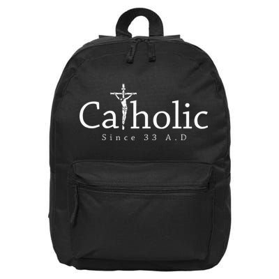 Catholic Since 33 Ad Crucifix Jesus Eucharist Christianity 16 in Basic Backpack