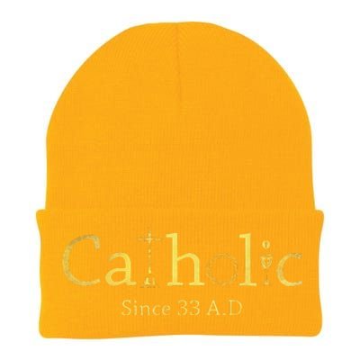 Catholic Since 33 AD Crucifix Jesus Eucharist Christianity Gift Knit Cap Winter Beanie