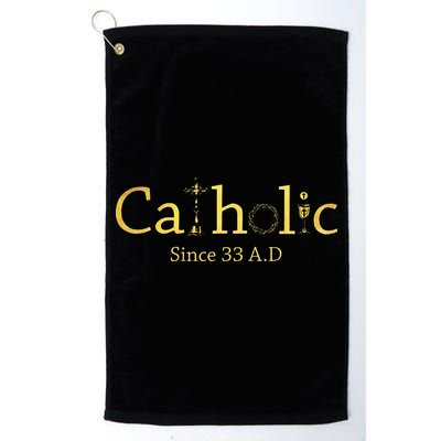 Catholic Since 33 AD Crucifix Jesus Eucharist Christianity Gift Golf Towel