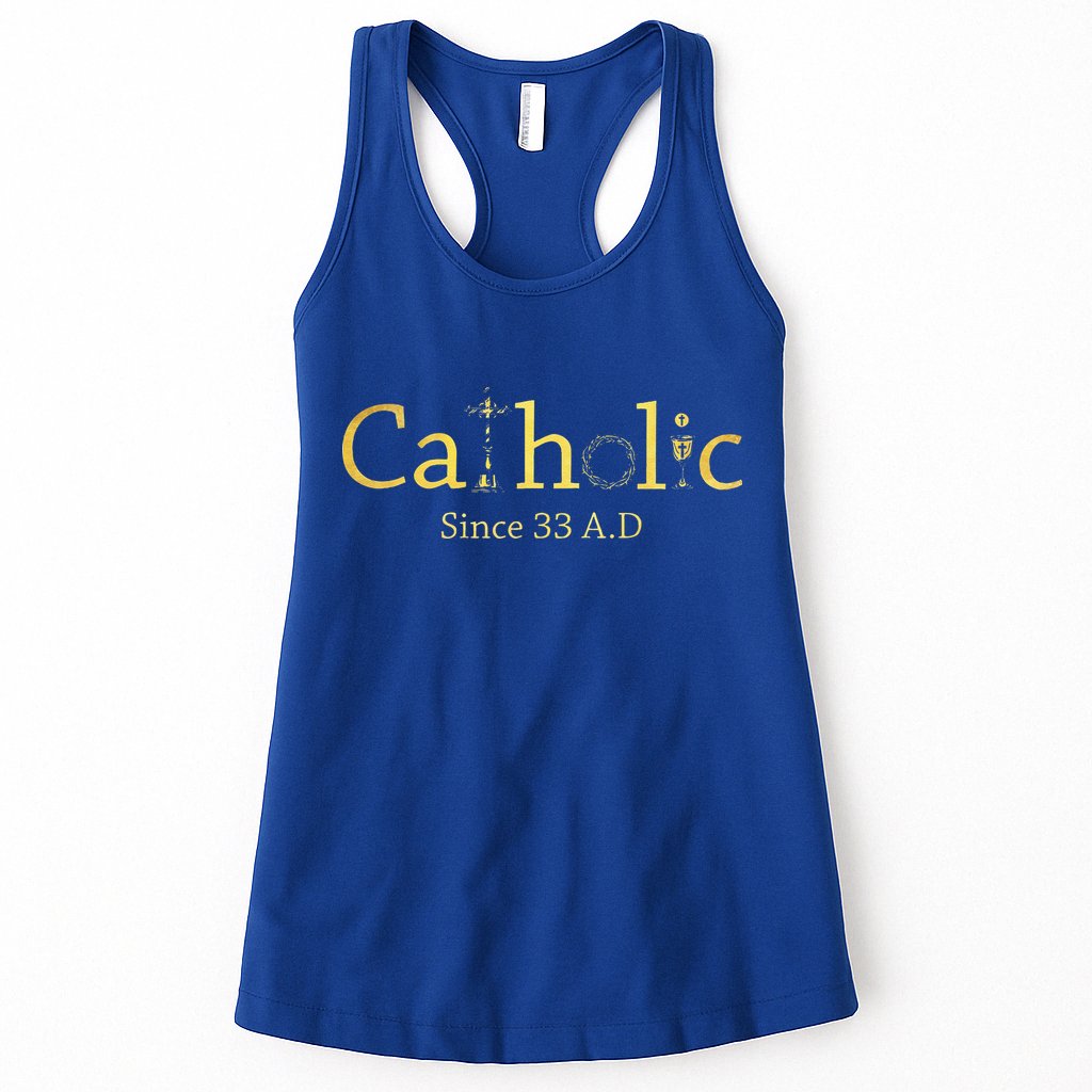 Catholic Since 33 AD Crucifix Jesus Eucharist Christianity Gift Womens Tank Top
