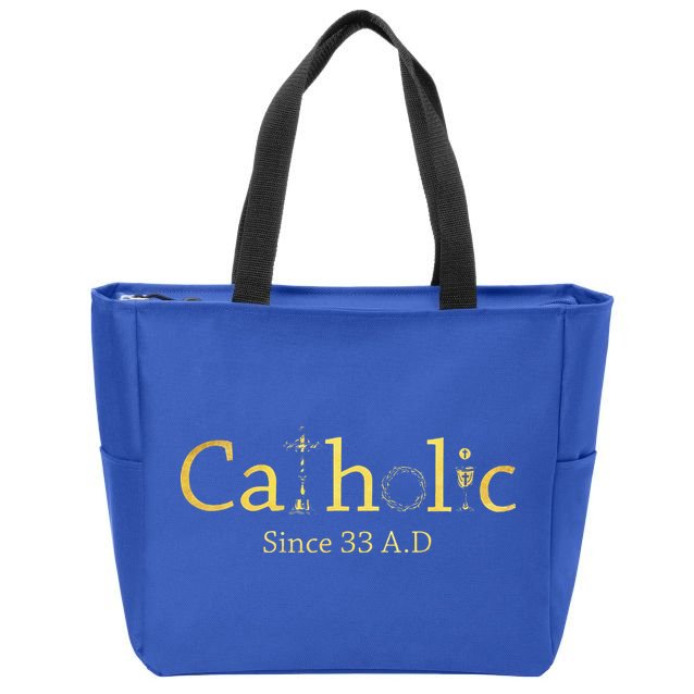 Catholic Since 33 AD Crucifix Jesus Eucharist Christianity Gift Zip Tote Bag