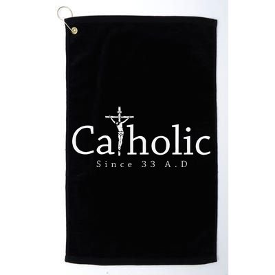 Catholic Since 33 AD Crucifix Jesus Eucharist Christianity Golf Towel
