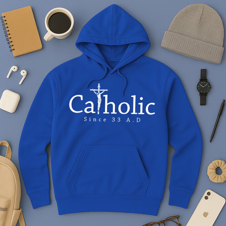 Catholic Since 33 Ad Crucifix Jesus Eucharist Christianity Gift Hoodie