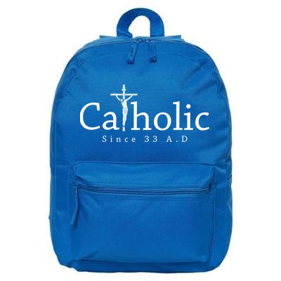 Catholic Since 33 Ad Crucifix Jesus Eucharist Christianity Gift 16 in Basic Backpack