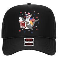 Corgi Shark 4th Of July Dog Mom Dad Puppy Lover High Crown Mesh Back Trucker Hat