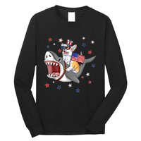 Corgi Shark 4th Of July Dog Mom Dad Puppy Lover Long Sleeve Shirt