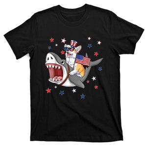 Corgi Shark 4th Of July Dog Mom Dad Puppy Lover T-Shirt