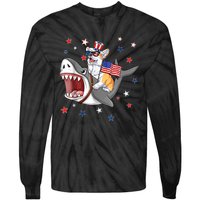 Corgi Shark 4th Of July Dog Mom Dad Puppy Lover Tie-Dye Long Sleeve Shirt