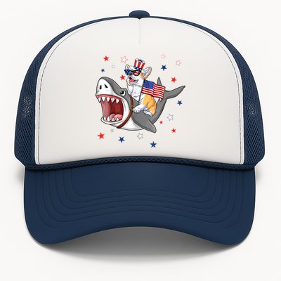 Corgi Shark 4th Of July Dog Mom Dad Puppy Lover Trucker Hat