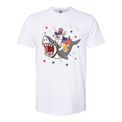 Corgi Shark 4th Of July Dog Mom Dad Puppy Lover Softstyle CVC T-Shirt