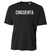 Cincuenta. Spanish 50th Birthday Fun Fiestaparty Cooling Performance Crew T-Shirt