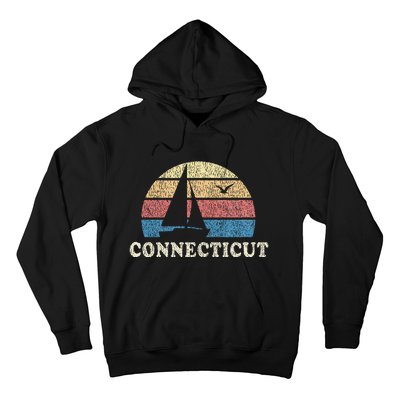 Connecticut Sailboat 70s Throwback Sunset Hoodie