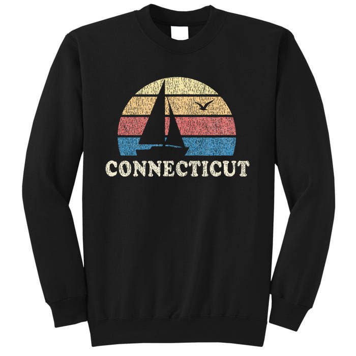 Connecticut Sailboat 70s Throwback Sunset Sweatshirt